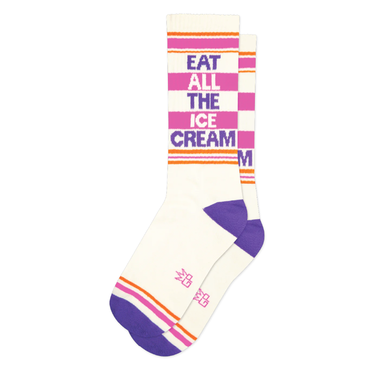 Gumball Poodle Socks & Tees Eat All the Ice Cream Gym Crew Socks