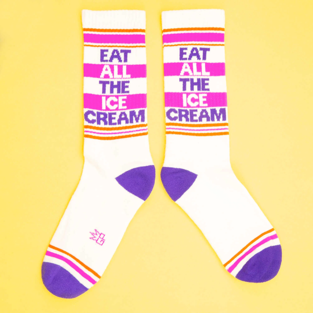 Gumball Poodle Socks & Tees Eat All the Ice Cream Gym Crew Socks