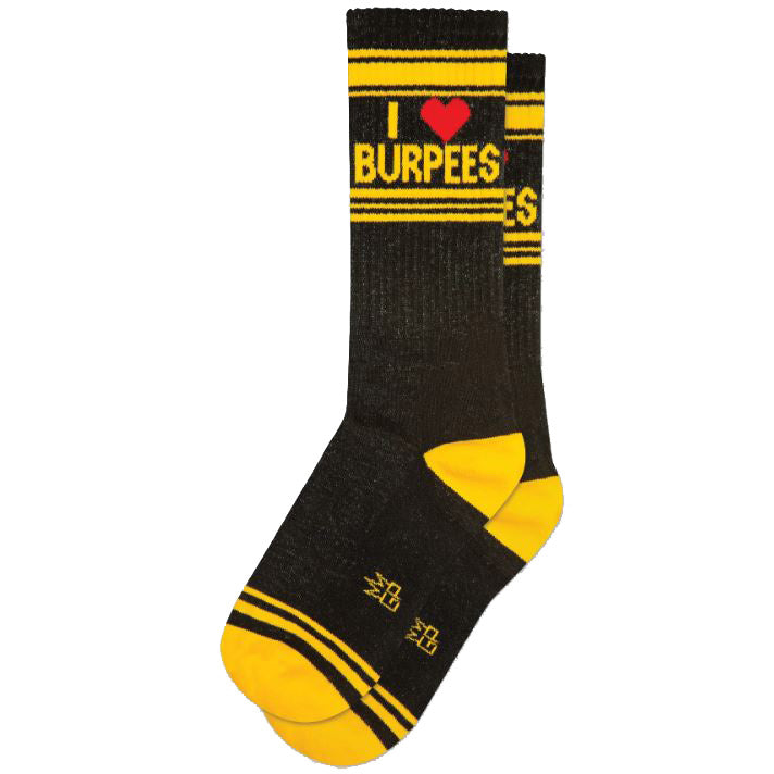 Gumball Poodle Socks & Tees I ❤️ Burpees Gym Crew Socks