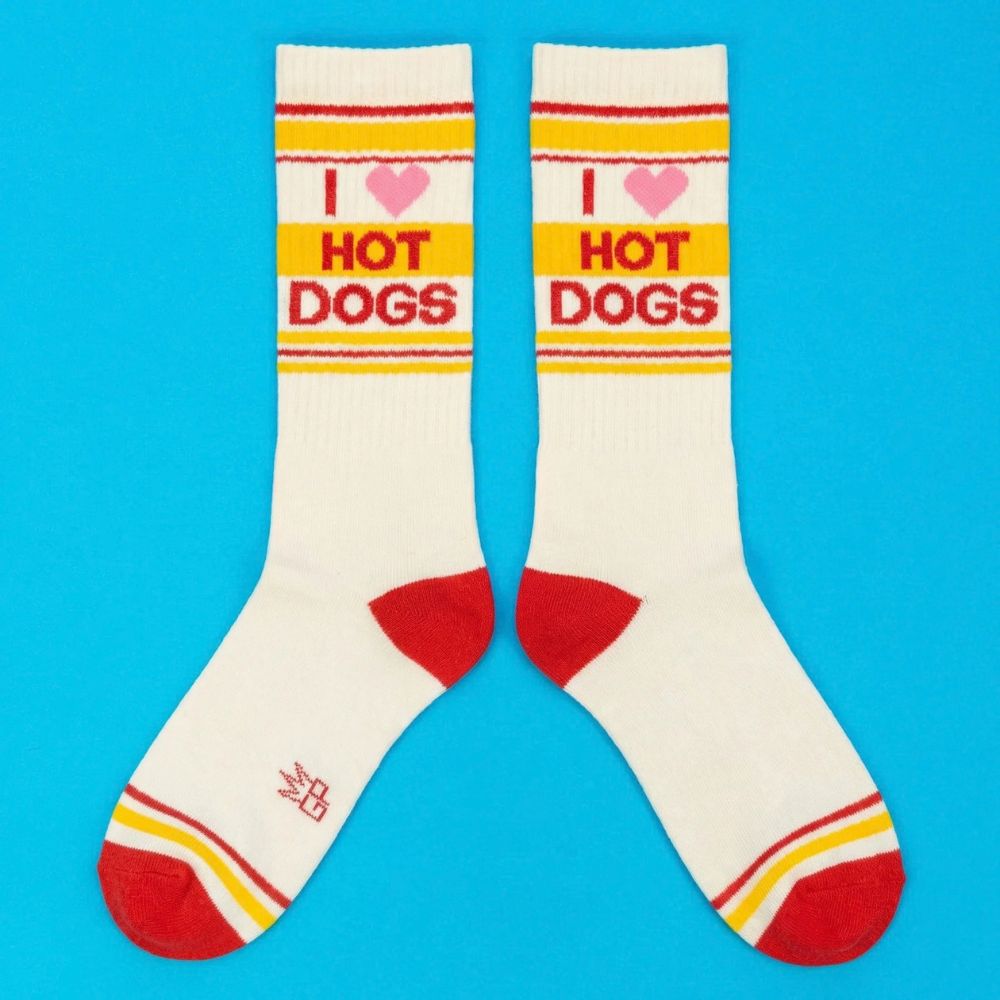 Gumball Poodle Socks & Tees I ❤️ Hot Dogs Gym Crew Socks