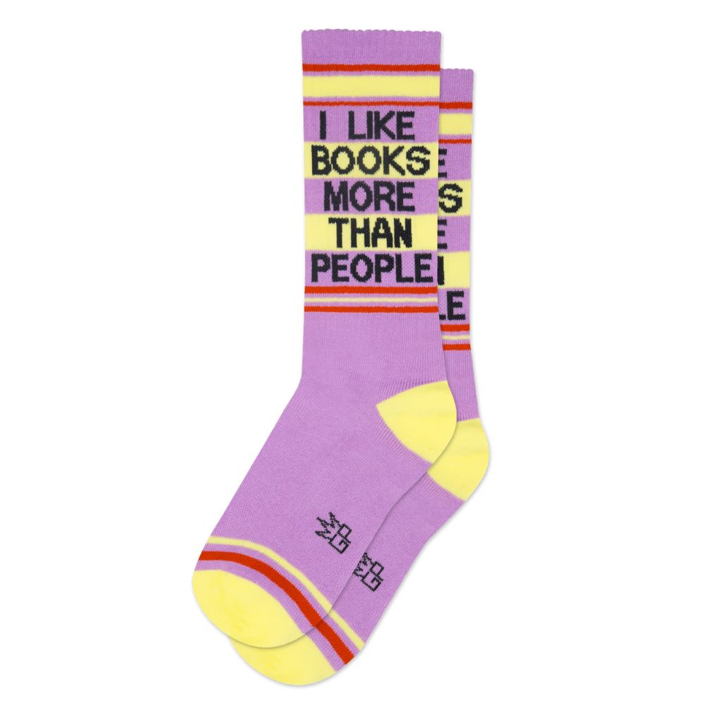 Gumball Poodle Socks & Tees I Like Books More Than People Gym Crew Socks
