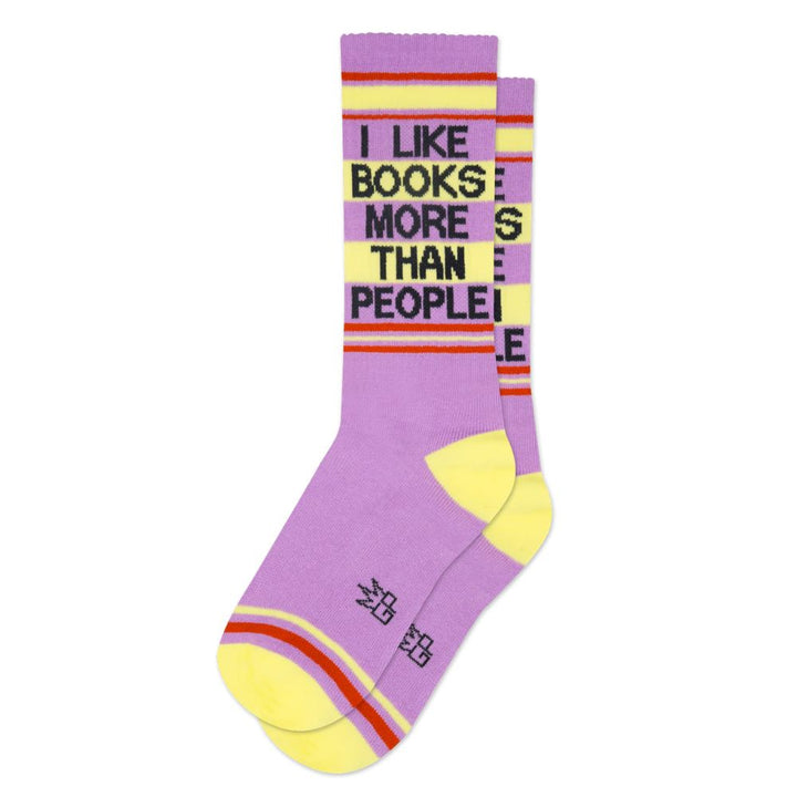 Gumball Poodle Socks & Tees I Like Books More Than People Gym Crew Socks