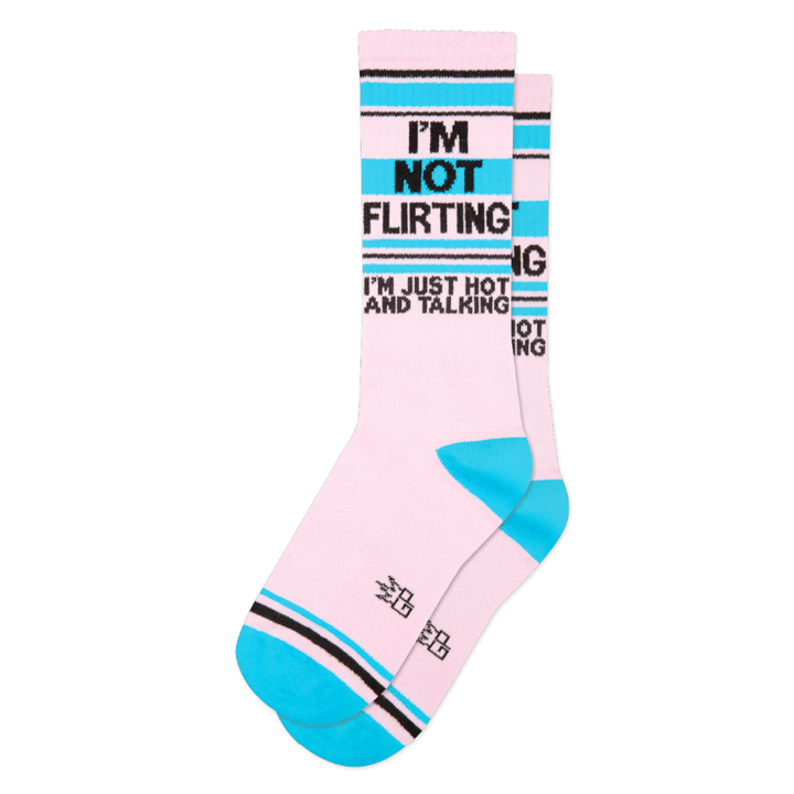 Gumball Poodle Socks & Tees I' m Not Flirting (I'm Just Hot and Talking) Gym Crew Socks