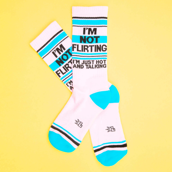 Gumball Poodle Socks & Tees I' m Not Flirting (I'm Just Hot and Talking) Gym Crew Socks