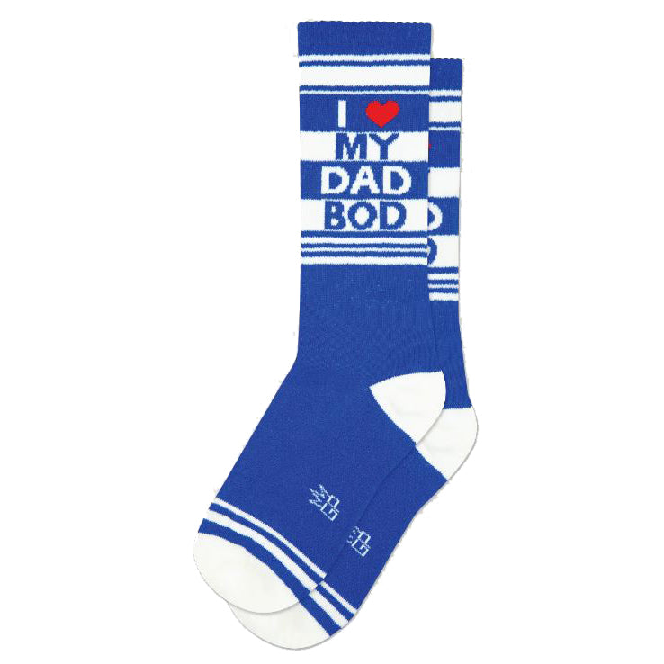 Gumball Poodle Socks & Tees I ❤️ My Dad Bod Gym Crew Socks