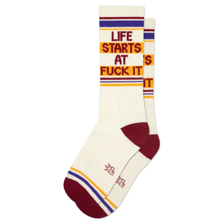 Gumball Poodle Socks & Tees Life Starts At Fuck It Gym Crew Socks