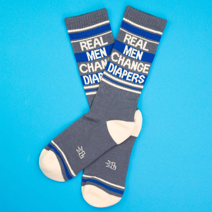 Gumball Poodle Socks & Tees Real Men Change Diapers Gym Crew Socks