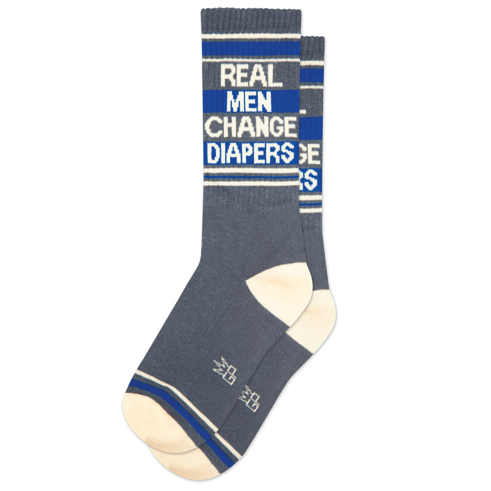 Gumball Poodle Socks & Tees Real Men Change Diapers Gym Crew Socks