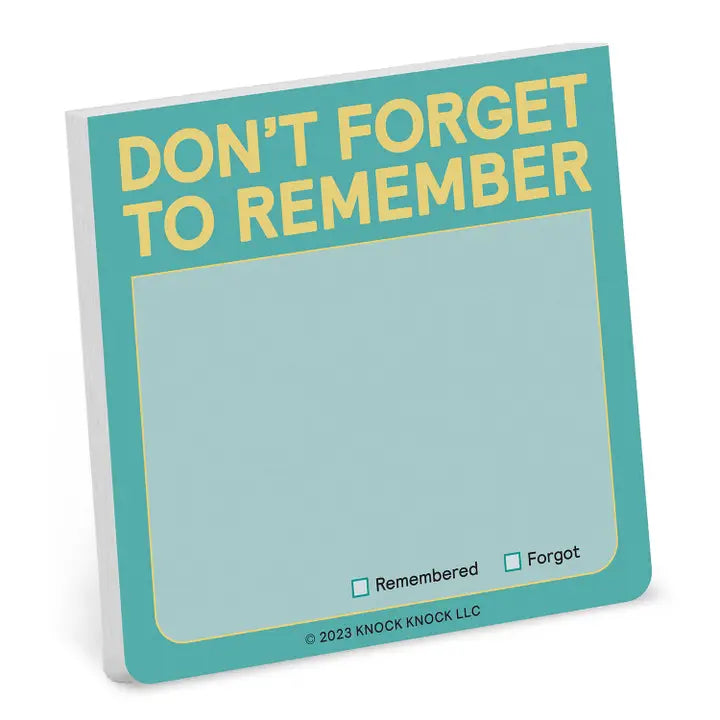 Hachette Book Group - Workman Office Goods Don’t Forget to Remember Sticky Note