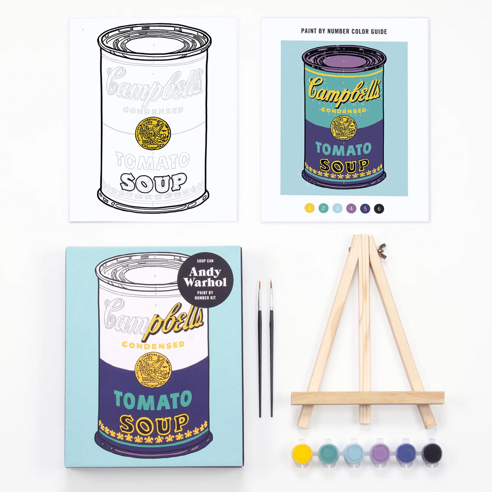 Hachette - Chronicle Books Arts & Crafts Andy Warhol Soup Can Paint By Number Kit