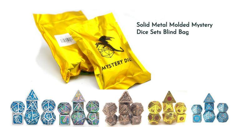HYMGHO Wholesale GAMES Matching Solid Metal Mystery Pack Full set of 7 RPG Dice