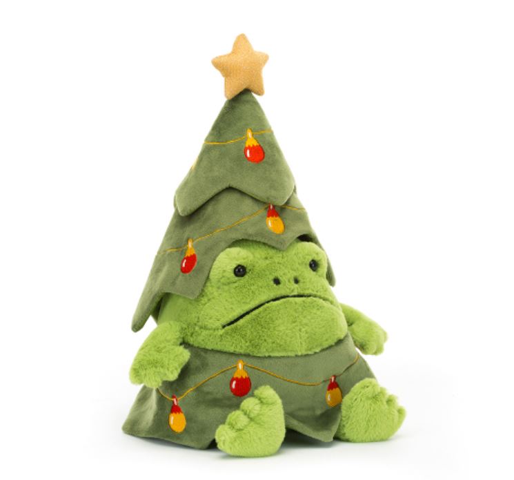 Jellycat Toy Stuffed Plush Jellycat Christmas Tree Ricky Rain Frog