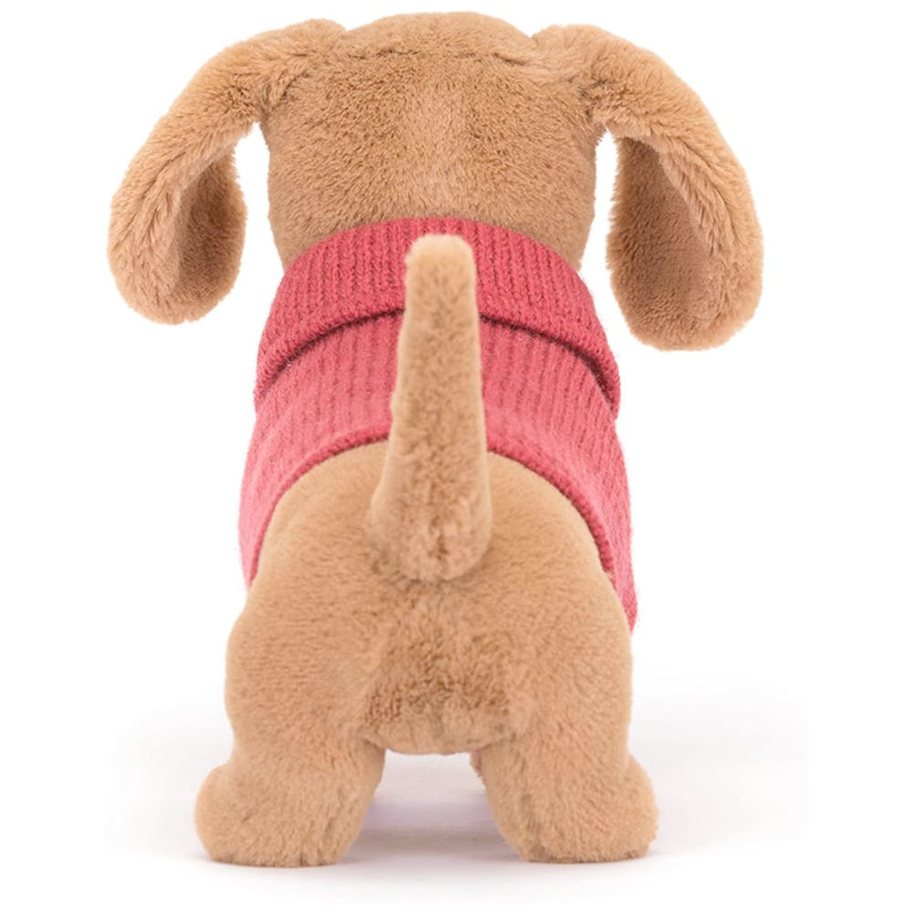 Jellycat Toy Stuffed Plush Jellycat Sweater Sausage Dog Pink