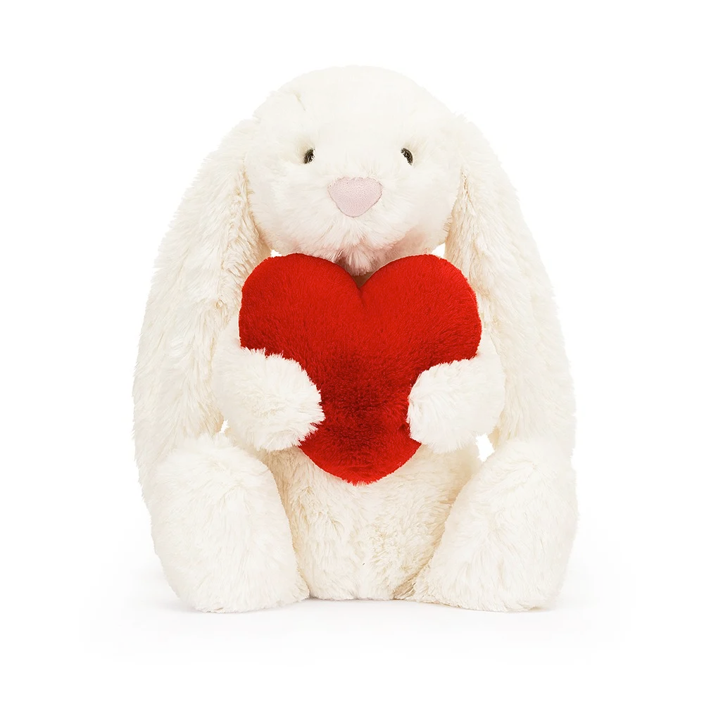 Jellycat Toy Stuffed Plush Original Jellycat Bashful Red Love Heart Bunny