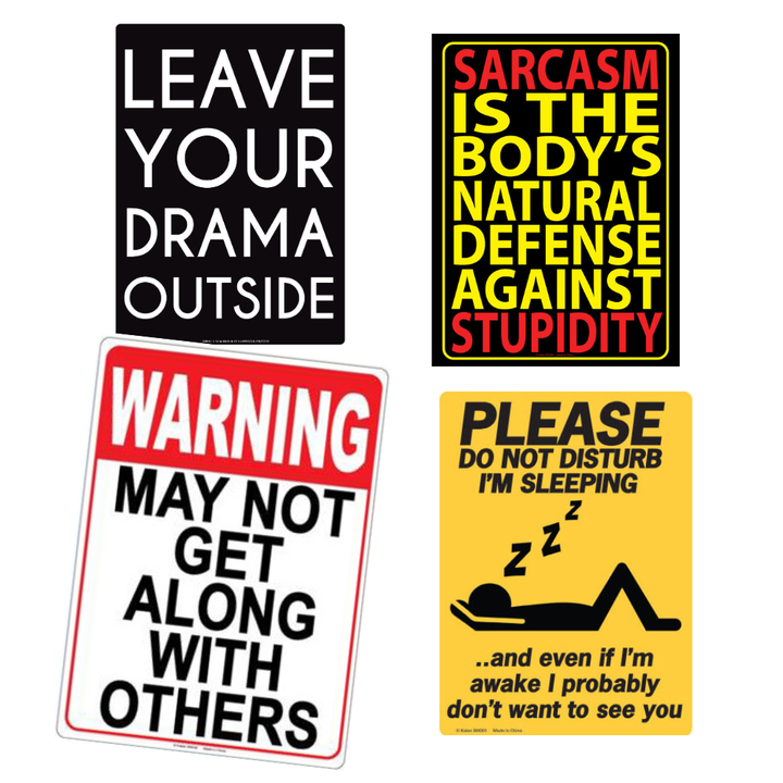 Warning Sign Decor Metal Warning Sign – Off the Wagon Shop
