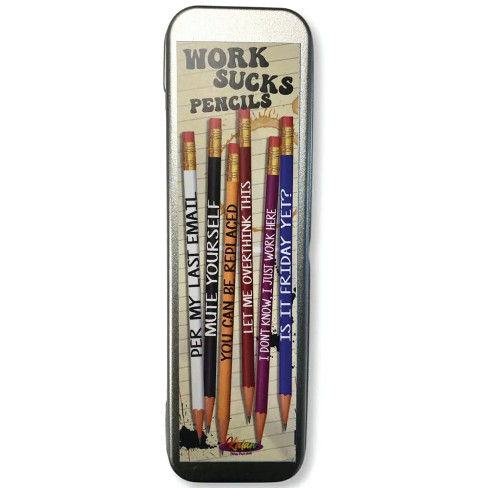 Kalan LP Office Goods Work Sucks Pencils set of 6 in a Tin