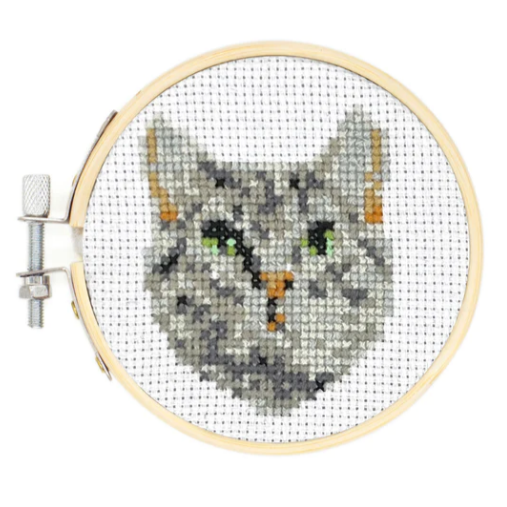 KIKKERLAND Arts & Crafts Cat Mini Cross Stitch Kit