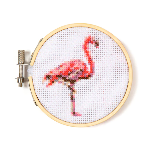 KIKKERLAND Arts & Crafts Flamingo Mini Cross Stitch Kit
