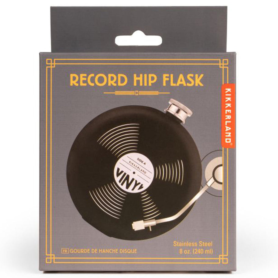 KIKKERLAND Drinkware & Mugs Record Hip Flask