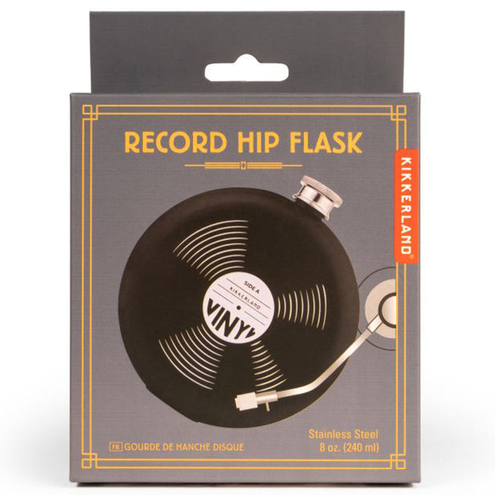 KIKKERLAND Drinkware & Mugs Record Hip Flask