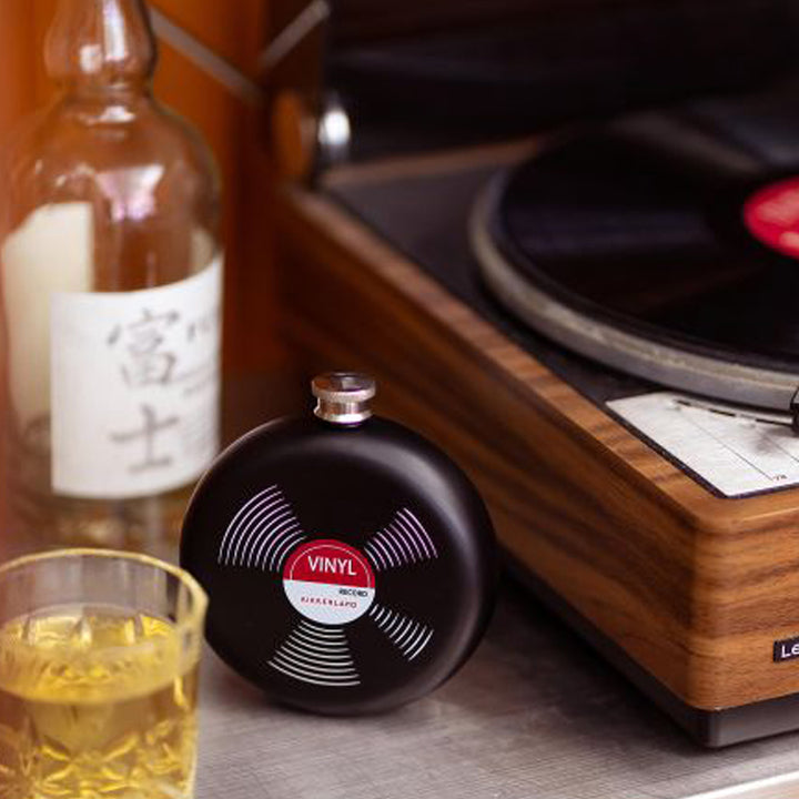 KIKKERLAND Drinkware & Mugs Record Hip Flask