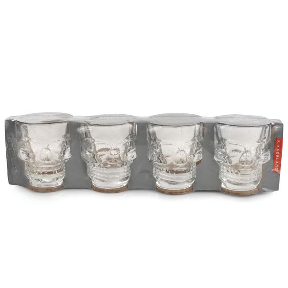 KIKKERLAND Drinkware & Mugs Skull Shot Glasses Set of 4