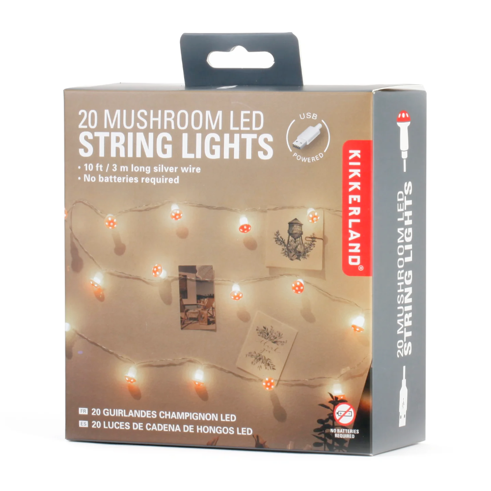 KIKKERLAND Home Decor 20 Mushroom LED String Lights