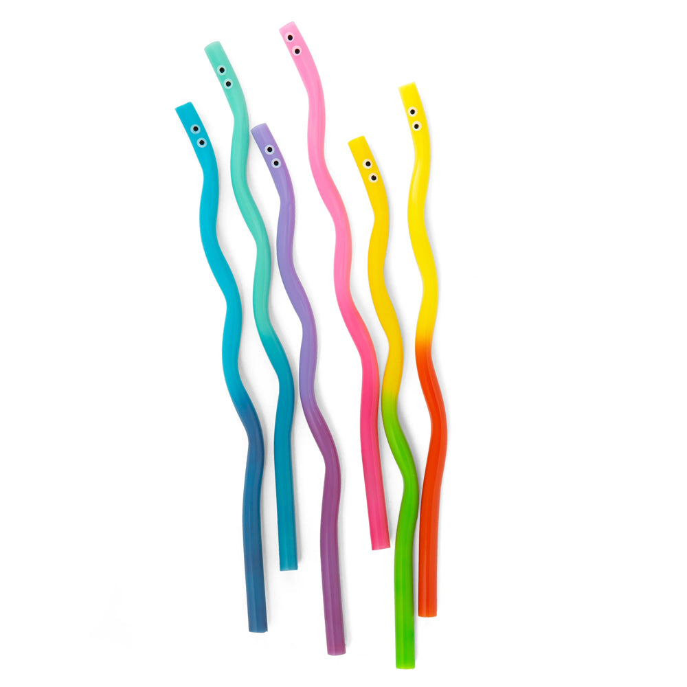 KIKKERLAND Toy Novelties Wiggly Worm Color Changing Straws