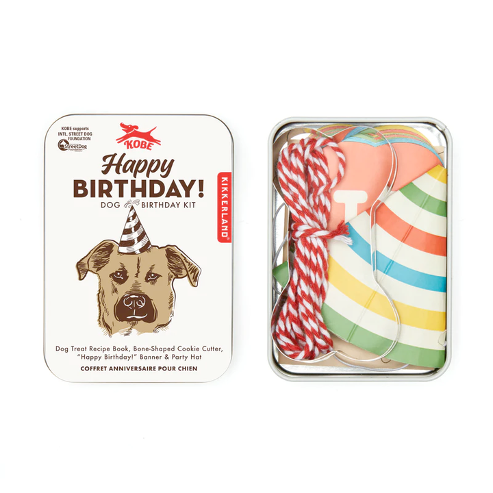 KIKKERLAND Toy Outdoor Fun Happy Bithday Tin Dog Kit