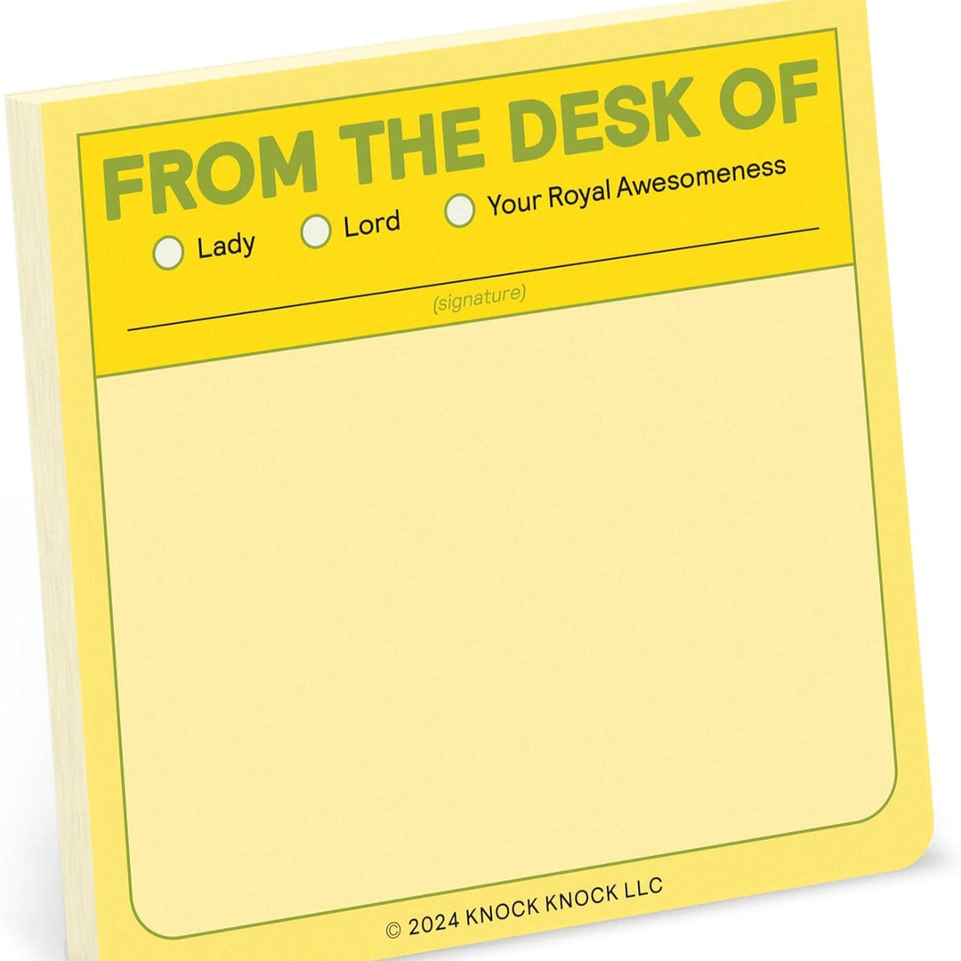 Knock Knock Office Goods From the Desk of  (Lord, Lady....)  Sticky Note Pad