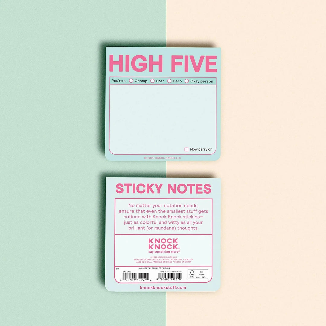 Knock Knock Office Goods High Five Quippy Sticky Note Pad (pastel) High Five