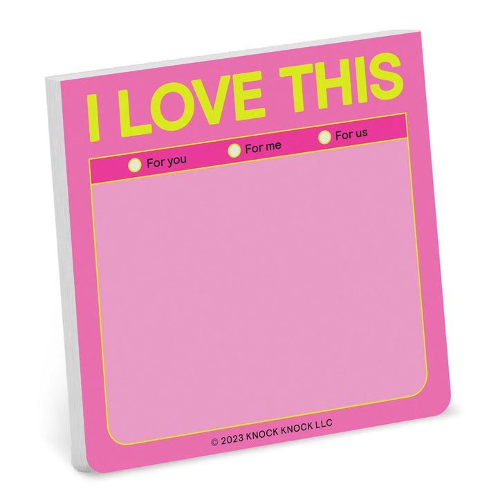 Knock Knock Office Goods I Love This Sticky Note Pad