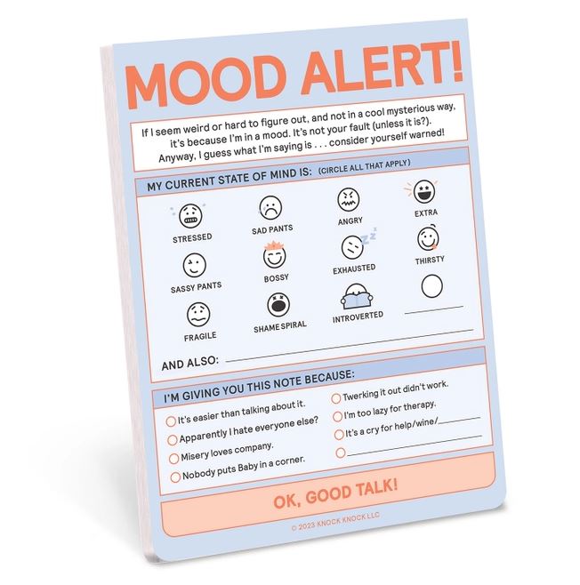 Knock Knock Office Goods Mood Alert Hilarious Nifty Note Pad (pastel)