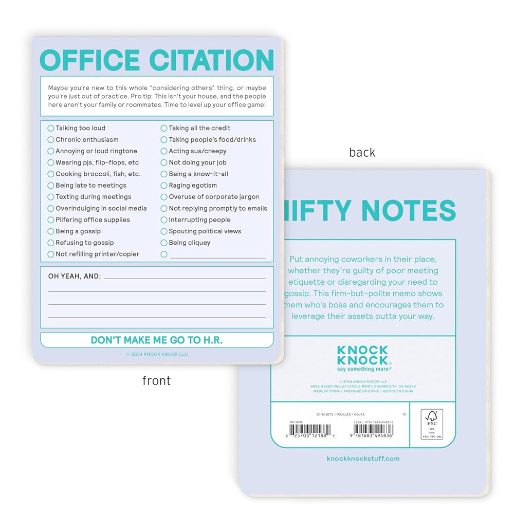 Knock Knock Office Goods Office Citation Nifty Note - Pastel