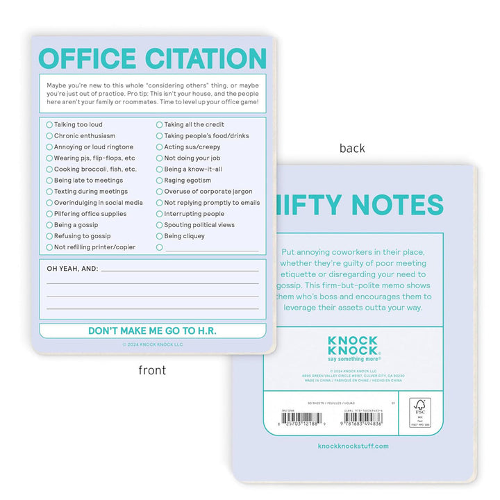 Knock Knock Office Goods Office Citation Nifty Note - Pastel