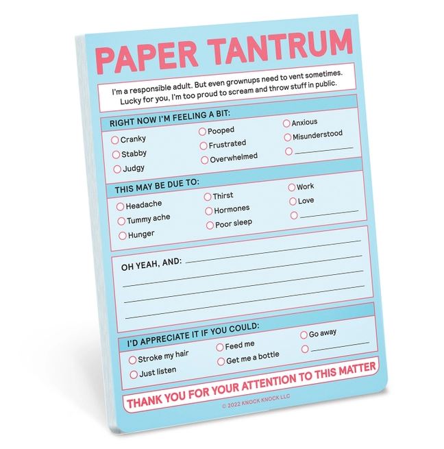 Knock Knock Office Goods Paper Tantrum Hilarious Nifty Note Pad (pastel)