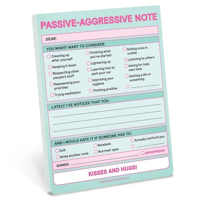 Knock Knock Office Goods Passive Aggressive Hilarious Nifty Note Pad (pastel)