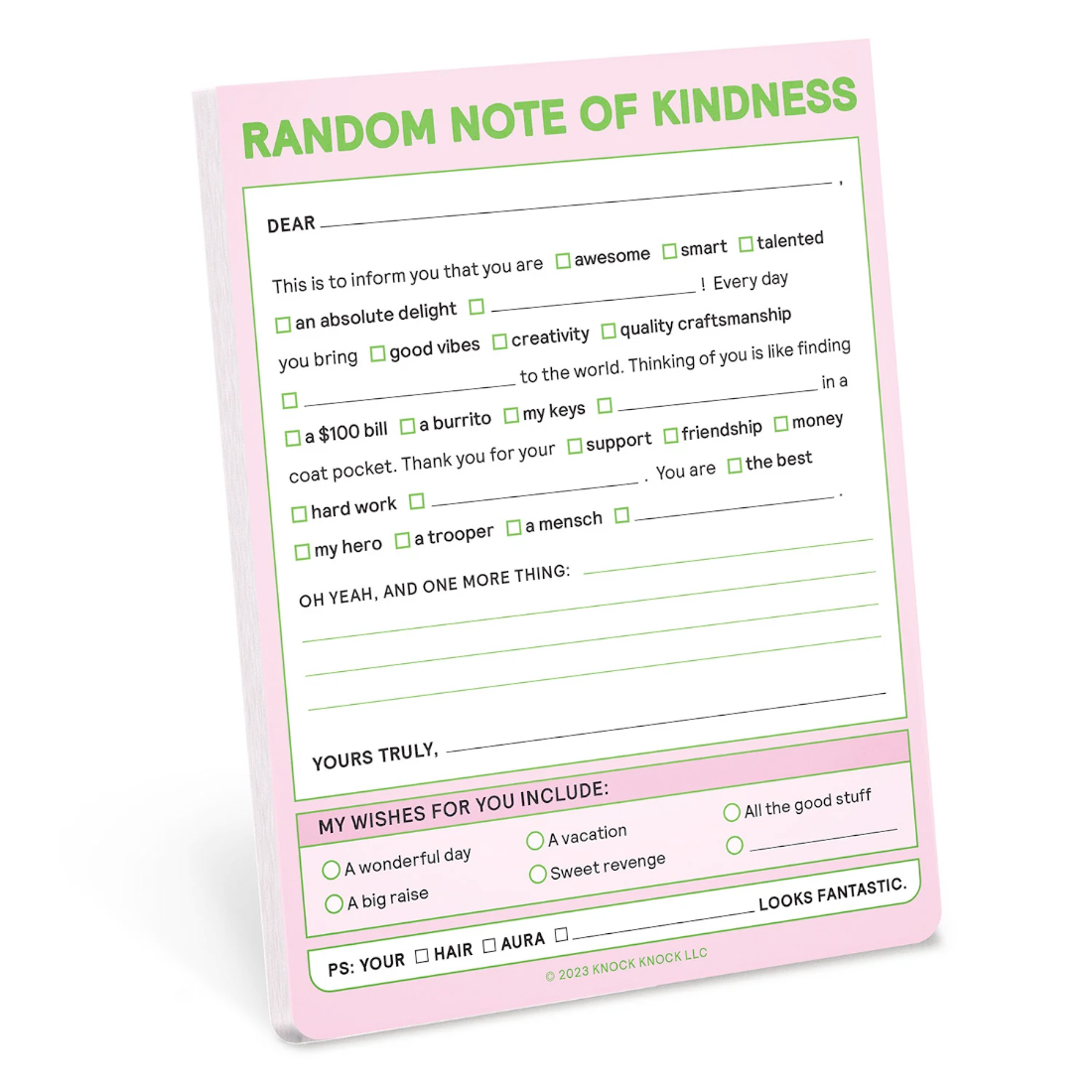 Random Note of Kindness Nifty Note Pad (Pastel Version) – Off the Wagon ...