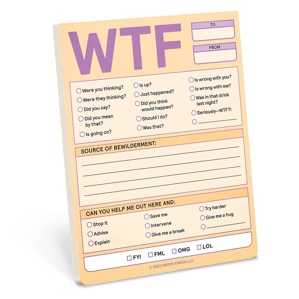 Knock Knock Office Goods WTF Hilarious Nifty Note Pad (pastel)