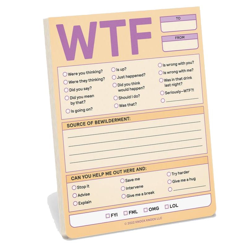 Knock Knock STATIONARY - ST Sticky Notes Pads WTF Nifty Notes