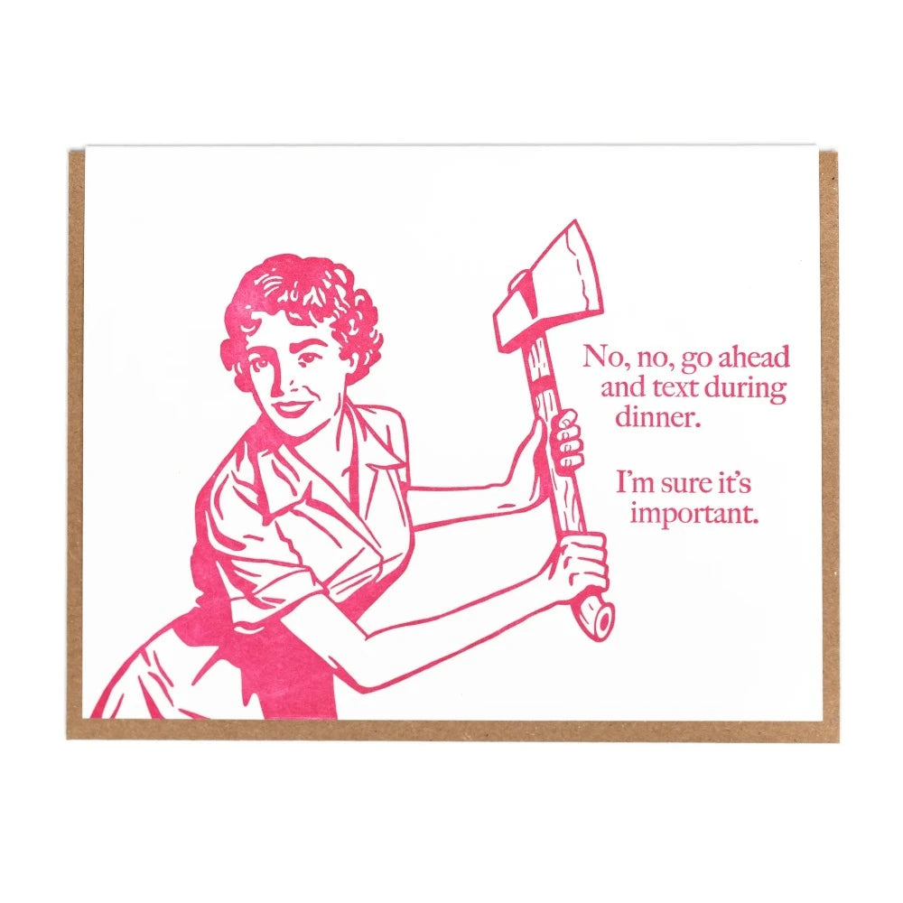 Lady Pilot Letterpress Greeting Cards Go Ahead and Text Greeting Card