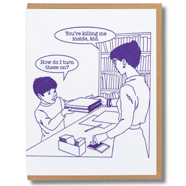 Lady Pilot Letterpress Greeting Cards Librarian Greeting Card