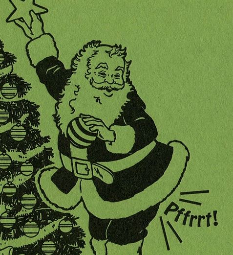 Lady Pilot Letterpress Greeting Cards Santa Fart Greeting Card