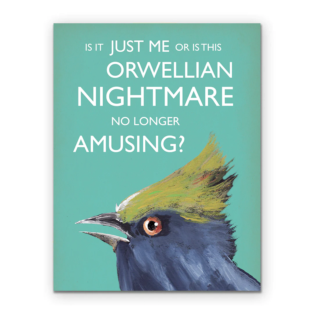 Mincing Mockingbird Greeting Cards Orwellian Greeting Card