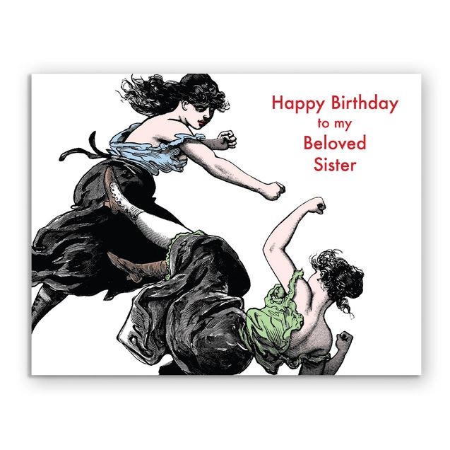 Mincing Mockingbird Greeting Cards Sister Happy Birthday Card Beloved Sibling