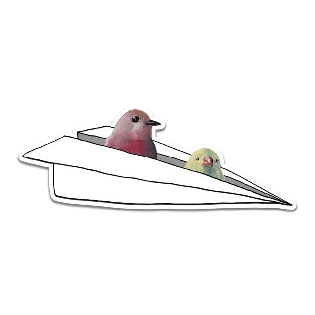 Mincing Mockingbird Magnets & Stickers Airplane Birds Mincing Mockingbird Sticker