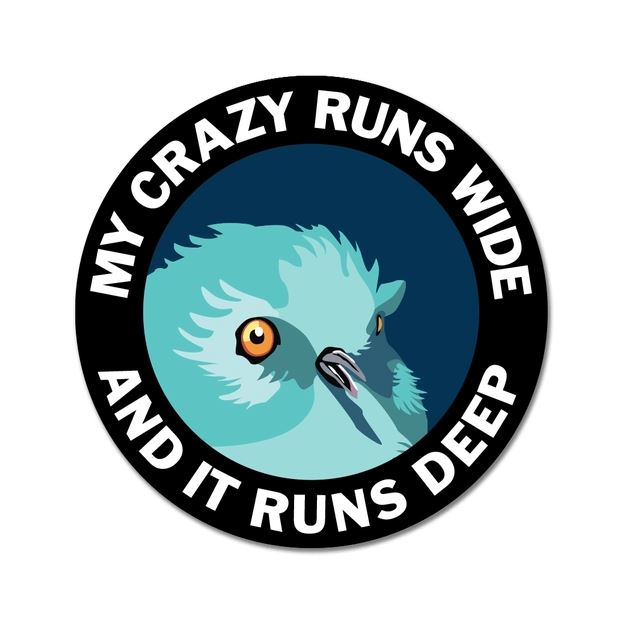 Mincing Mockingbird Magnets & Stickers Crazy Wide Mincing Mockingbird Sticker