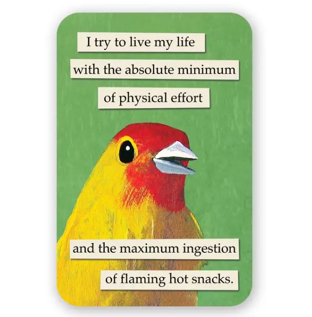Mincing Mockingbird Magnets & Stickers Flaming Hot Snacks Mincing Mockingbird Sticker