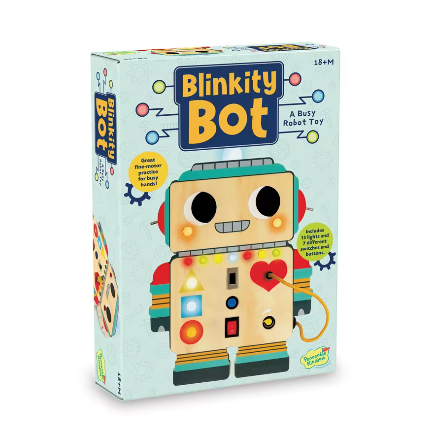 MindWare Toy Infant & Toddler Blinkity Bot - Busy Robot Toy
