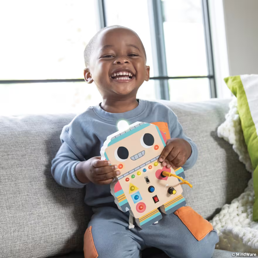 MindWare Toy Infant & Toddler Blinkity Bot - Busy Robot Toy